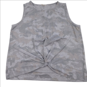 Jane and Delancey Gray Sleeveless Tie Front Tank Top Size XL